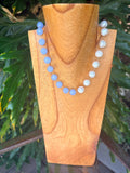 50.50 Light Blue and Large Pearls