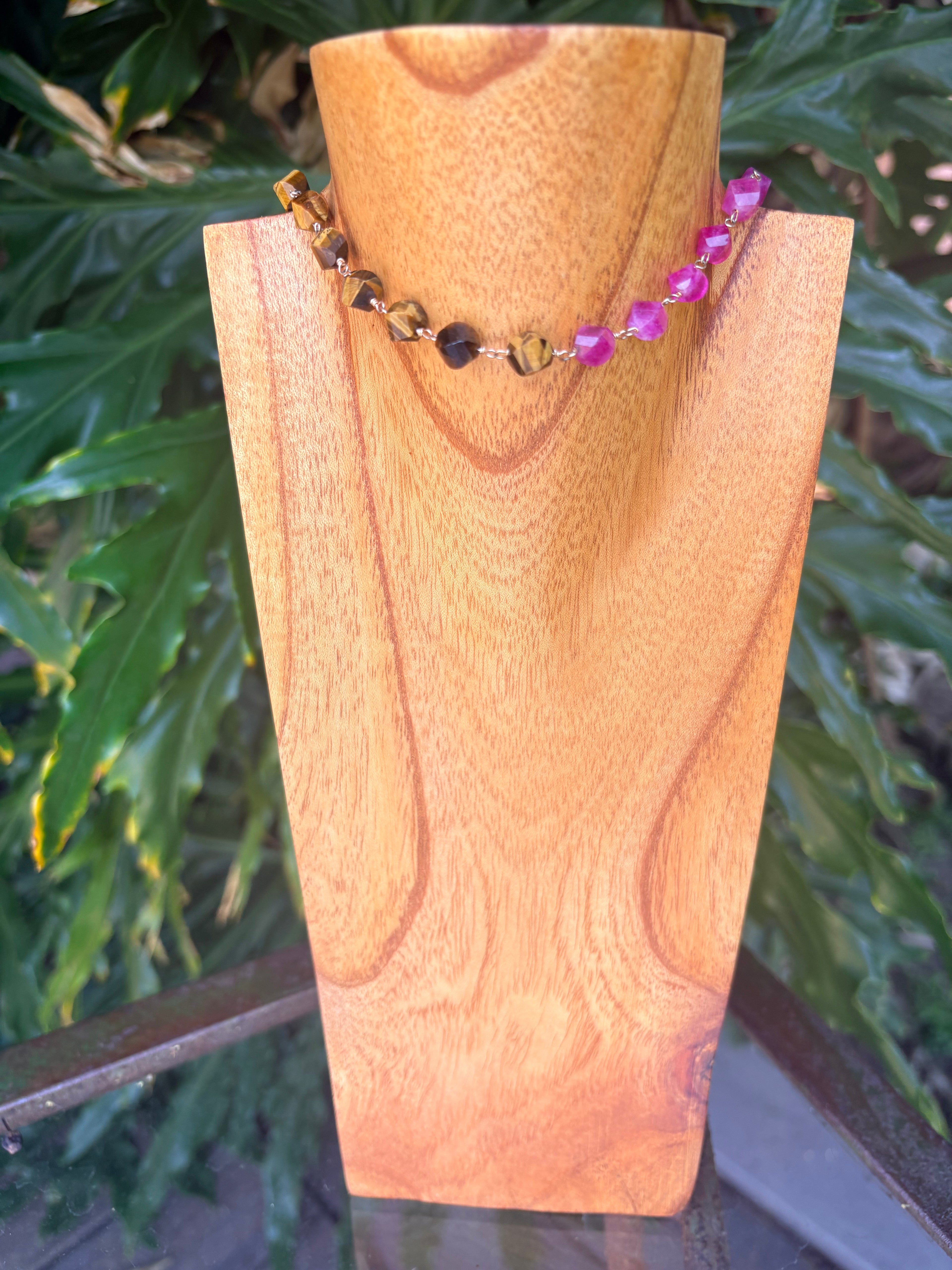 50.50 Tigers Eye and Pink Sapphire